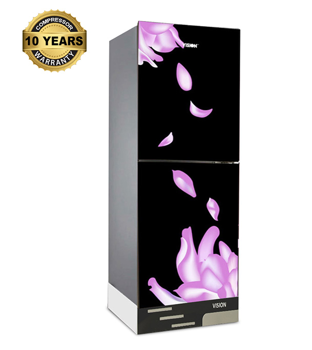 Buy VISION Glass Door Refrigerator RE-330 Liter Dahlia Flower Bottom Mount at Best Price in Bangladesh