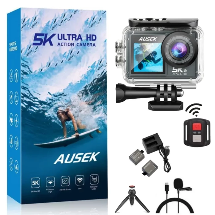 Buy Ausek AT-M40R 5K Waterproof Action Camera (Combo)   at best price In Bangladesh