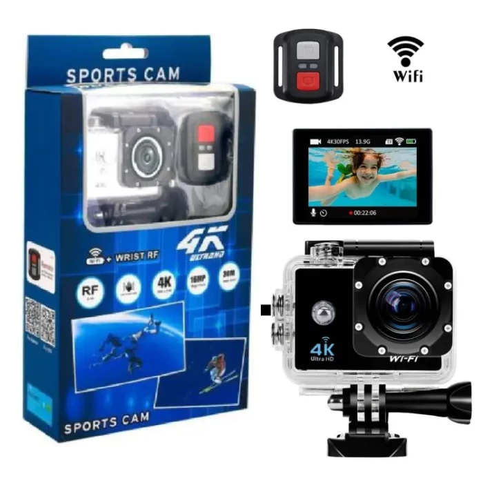 Buy 4K Sports Ultra HD With Remote 30M Under Water Action Camera   at best price In Bangladesh