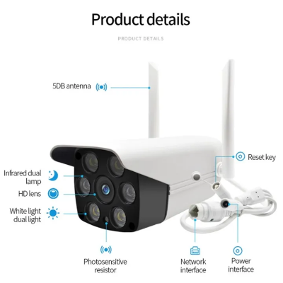 Buy V380 K6 Waterproof Night Vision Outdoor Full HD Wifi IP Camera Wifi CCTV Camera Night Vision Camera   at best price In Bangladesh