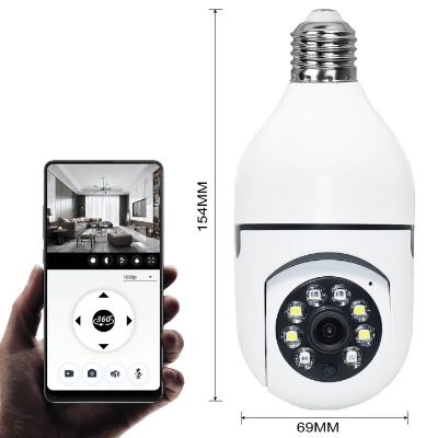Buy V380 PTZ Full HD 3MP 1920P WIFI IP Camera E27 Bulb Camera 360 Degree Wireless Home Color Night Vision Two Way Audio Smart Motion Detection   at best price In Bangladesh