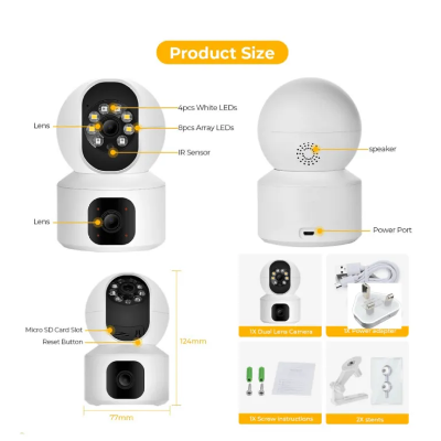 Buy V380 V9L DUAL LENS 2.0MP WIFI Indoor CCTV Camera   at best price In Bangladesh