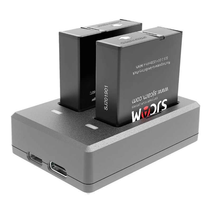 Buy SJCAM SJ10 Series Battery 1300mAh Li-ion Battery Dual Battery Charger For SJ10 PRO 4K Action Camera Accessories at best price In Bangladesh
