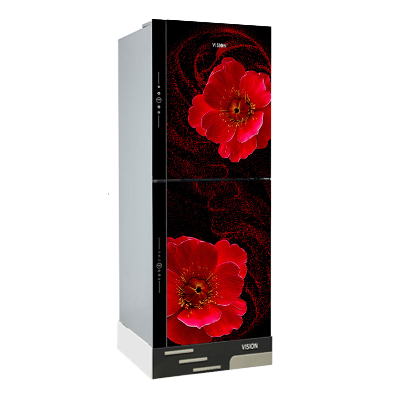 Buy VISION Glass Door Refrigerator RE-142 Liter Red Flax Top Mount at Best Price in Bangladesh