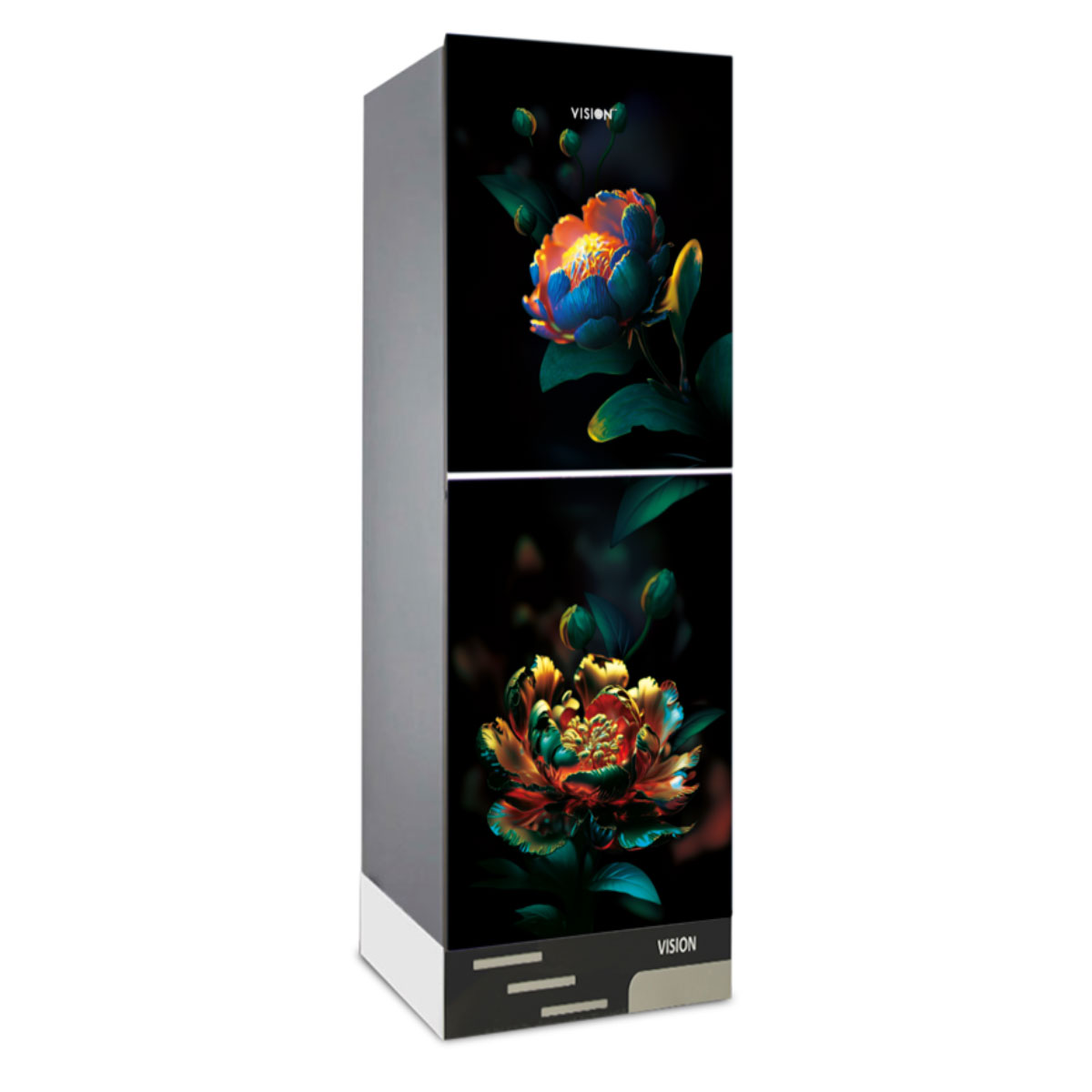 Buy VISION Glass Door Refrigerator RE-150 Liter Marigold Flower Top Mount at Best Price in Bangladesh