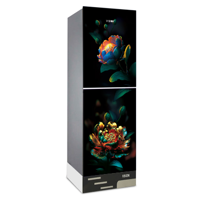 Buy VISION Glass Door Refrigerator RE-150 Liter Marigold Flower Top Mount at Best Price in Bangladesh