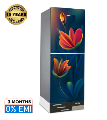 Buy VISION Glass Door Refrigerator RE-217 Liter Anemone Red Top Mount at Best Price In Bangladesh