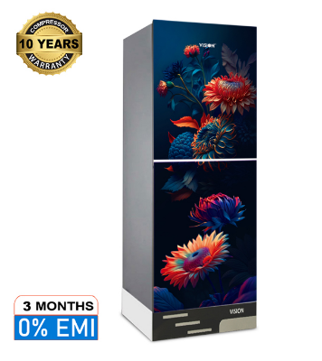 Buy VISION Glass Door Refrigerator RE-240 Liter Red Carnation Top Mount at Best Price in Bangladesh
