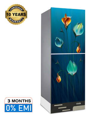 Buy VISION Glass Door Refrigerator RE-240 Liter Cyclamen Leaf Top Mount at Best Price in Bangladesh