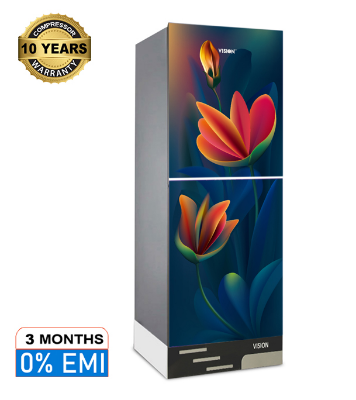 	Buy VISION Glass Door Refrigerator RE-252 Liter Anemone Red Bottom Mount at Best Price in Bangladesh
