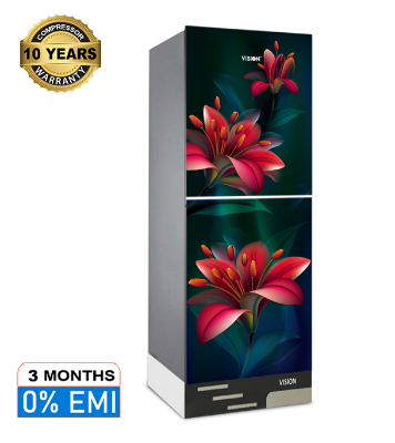 Buy VISION Glass Door Refrigerator RE-262 Liter Red lotus Lily Top Mount at Best Price in Bangladesh