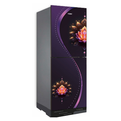 Buy VISION Glass Door Refrigerator RE-196 Liter Jewel Flower Bottom Mount Online at Best Price