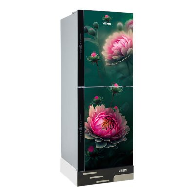 Buy   VISION Glass Door Refrigerator RE-217 Liter Pink Daisy Top Mount at Best Price In Bangladesh
