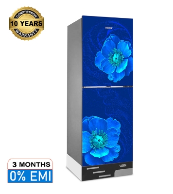 Picture of VISION Glass Door Refrigerator RE-142 Liter Blue Flax Flower Top Mount