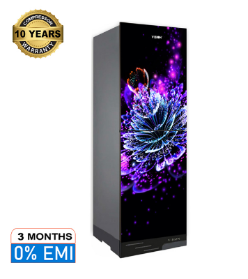 Picture of VISION Glass Door Refrigerator RE-180 Liter Light Point Flower Top Mount