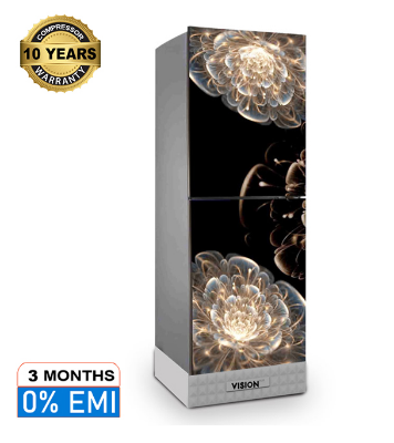 Picture of VISION Glass Door Refrigerator RE-185 Liter Digital Blooming Bottom Mount