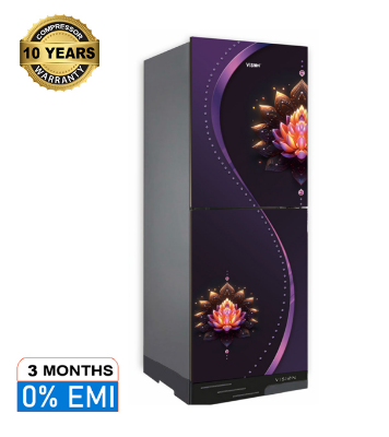 Picture of VISION Glass Door Refrigerator RE-196 Liter Jewel Flower Bottom Mount