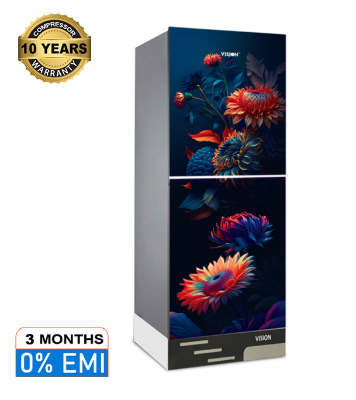 Picture of VISION Glass Door Refrigerator RE-222 Liter Red Carnation Top Mount