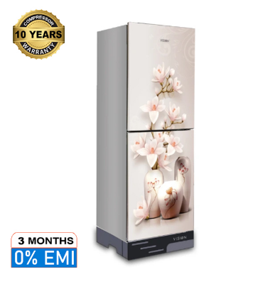 Picture of VISION Glass Door Refrigerator RE-200 Liter Vase W Magnolia Flower Top Mount