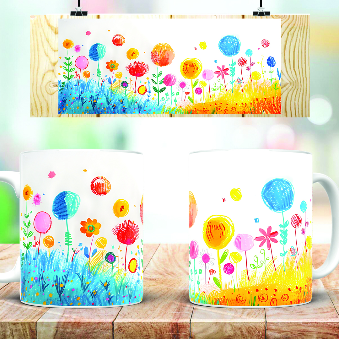 Kids Flower Mug, Gift For Kids, Kids Gift, Kids Birthday Gift