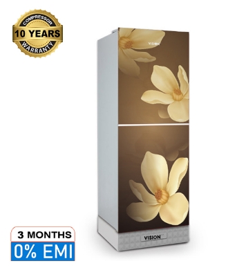 Picture of VISION Glass Door Refrigerator RE-160L Golden Poddo Bottom Mount