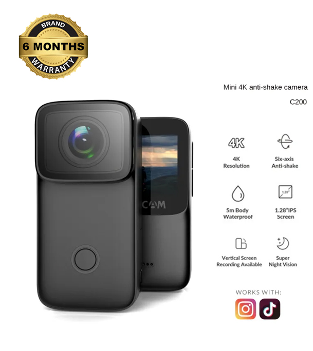 Picture of SJCAM SJ C200 4K Mini Vlog Video Camera 5M Body Waterproof Underwater Action Camera