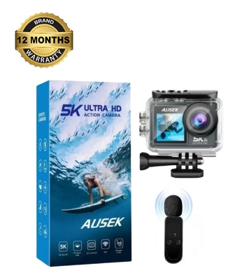 Picture of Ausek AT-M40R 5K Action Camera with Wireless Microphone (Combo)