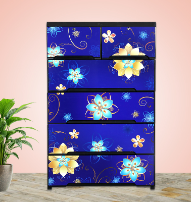 Buy Supreme  Wardrobe (Double-5D)-Sun Flower Black-TEL at Best Price In Bangladesh