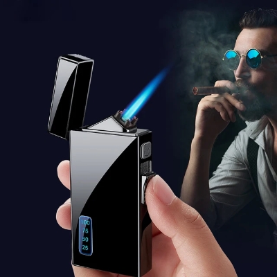 Picture of Expensive Innovative Dual Gas Electric Usb Flameless Butane Windproof Cigarete Gas Lighter
