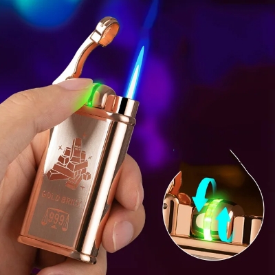 Picture of Newfangled - Expensive Gold Brick Metal Body Ball System Butane Windproof Cigarete Gas Lighter - Motors - Modern and Trendy