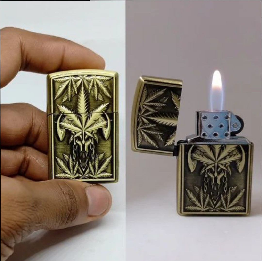 Picture of Newfangled - New Metal Body Leaf Skull Butane Windproof Reflatable Cigarete Gas Lighter - Motors - Modern and Trendy- Delights