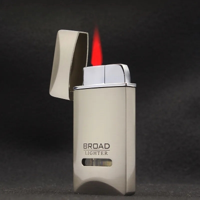 Picture of Broad Red Fire Inflatable Visible Air Windproof Cigarete Gas Lighter