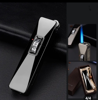 Picture of Stylish Addition - Expensive Ring Roller System wheel jet Blue Flame Refilable Windproof Cigarete Gas Lighter - Sustainable Choice