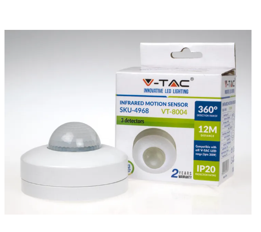 Buy Pir infrared motion sensor celling mounted, V-TAC Infrared Motion Sensor, White, 360° at Best Prices in Bangladesh