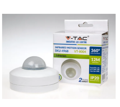 Buy Pir infrared motion sensor celling mounted, V-TAC Infrared Motion Sensor, White, 360° at Best Prices in Bangladesh