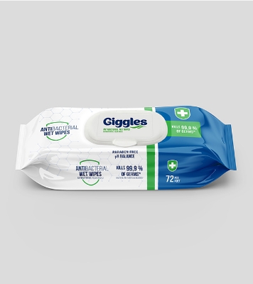 Picture of Giggles Wet Wipes Antibacterial 72 pcs