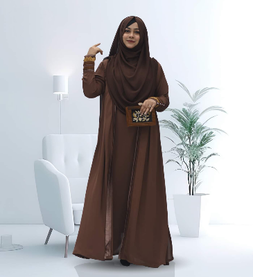 Picture of Abaya Borka (Afrin Borka) (No Hijab) Dubai Cherry Stylish Party Borka Fashion Collection Fashionable Khimar Lycra Borka For Women