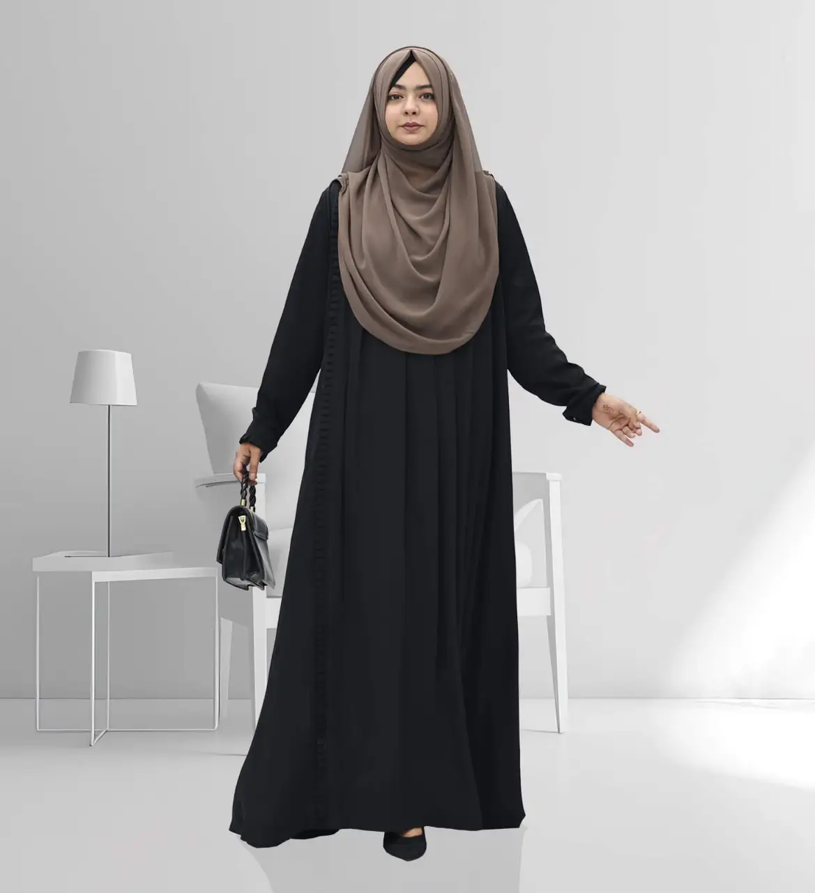 Picture of Abaya Borka (Side Kuchi Borka) (No Hijab) Dubai Cherry Stylish Party Borka Fashion Collection Fashionable Khimar Lycra Borka For Women