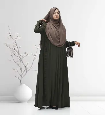 Picture of Abaya Borka (Side Kuchi Borka) (No Hijab) Dubai Cherry Stylish Party Borka Fashion Collection Fashionable Khimar Lycra Borka For Women