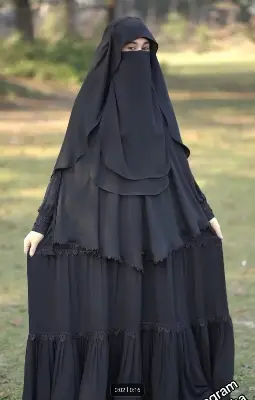 Picture of Abaya Borka (Tasnim Borka) (With Hijab Niqab Ful Set) Dubai Cherry Stylish Party Borka Fashion Collection Fashionable Khimar Lycra Borka For Women