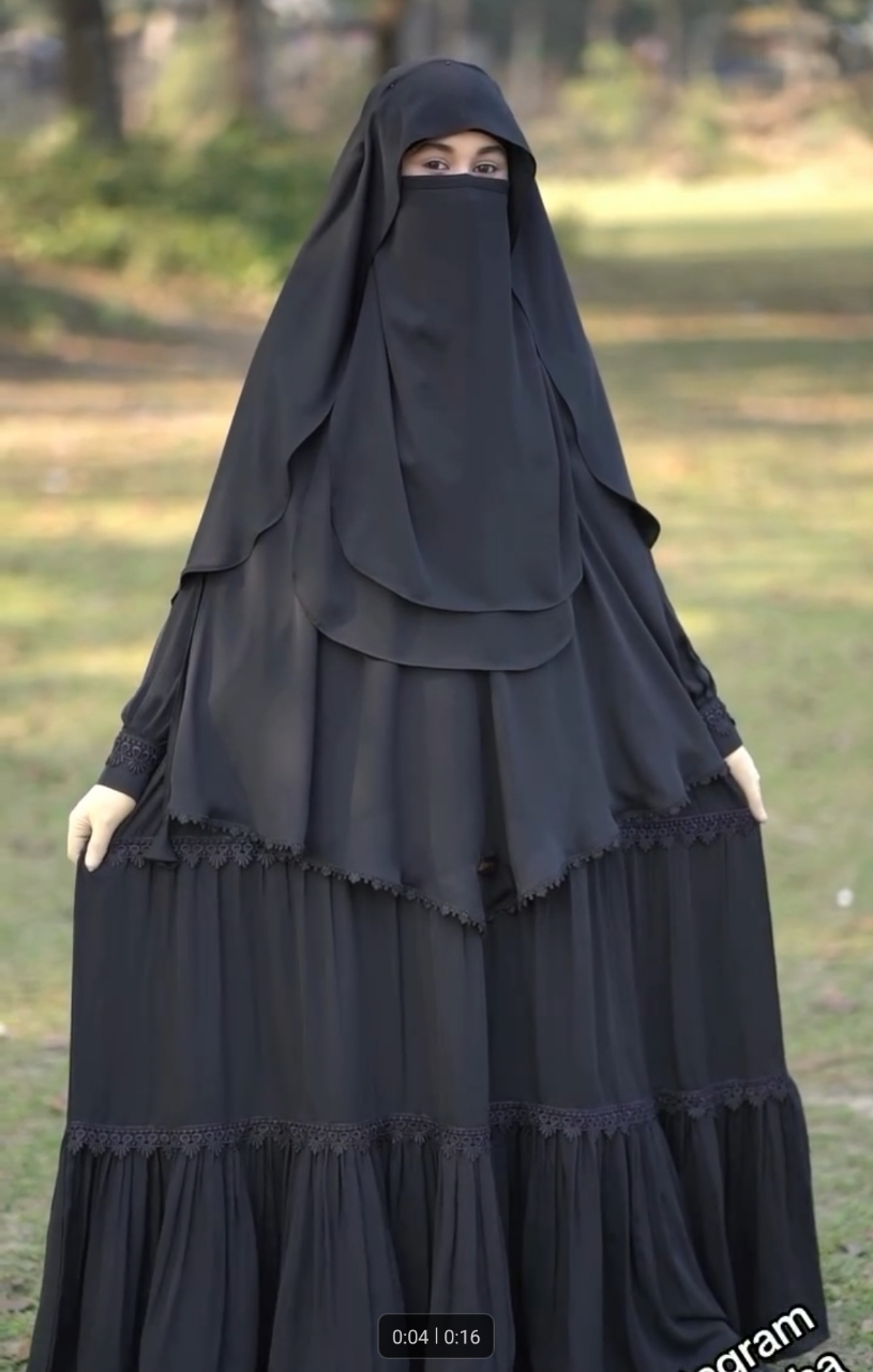 Picture of Abaya Borka (Tasnim Borka) (With Hijab Niqab Ful Set) Dubai Cherry Stylish Party Borka Fashion Collection Fashionable Khimar Lycra Borka For Women