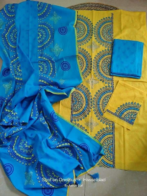 Picture of Premium Quality (Vip Block) Orbindu Cotton Block Printed Cotton Unstitched Three Piece For Women