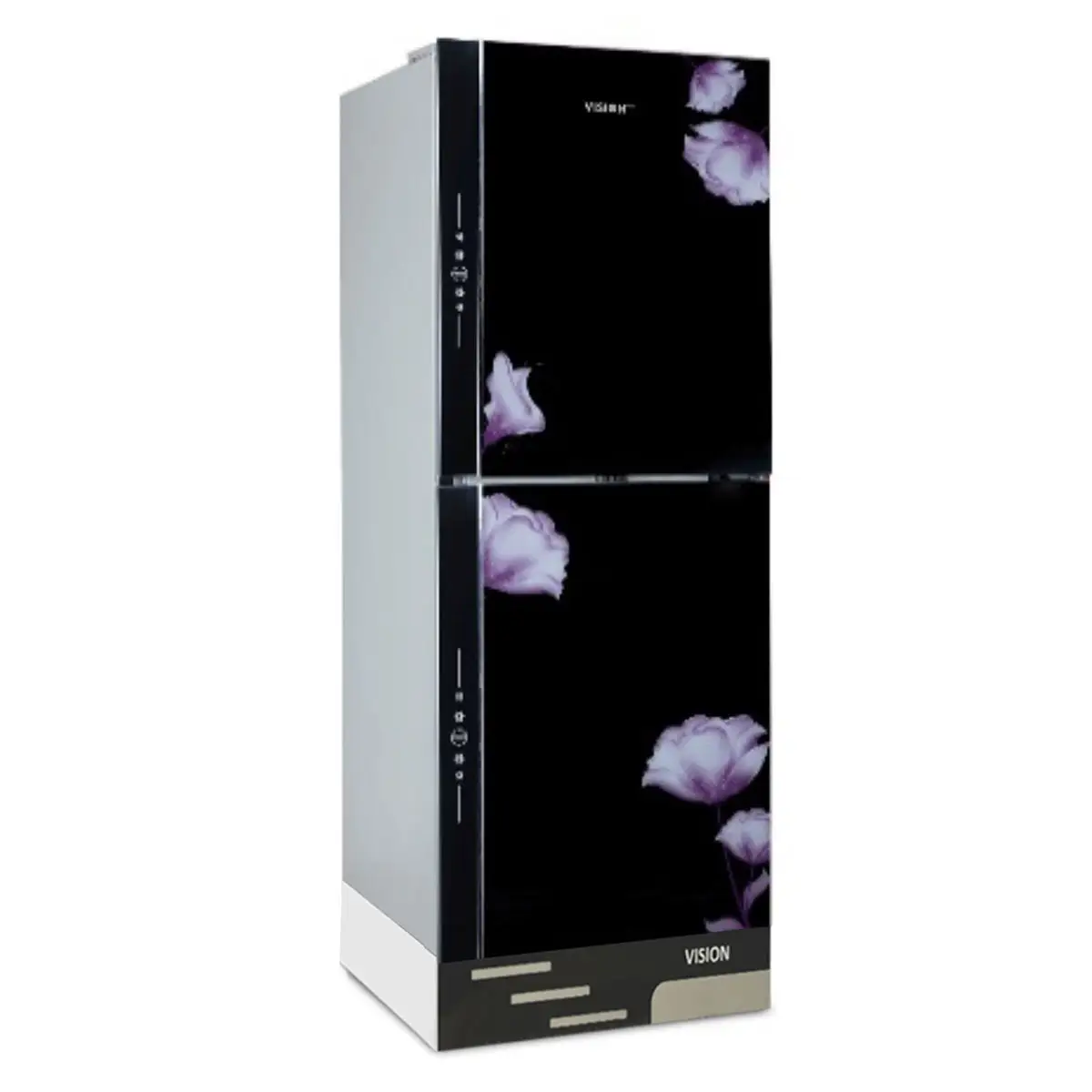 Buy VISION Glass Door Refrigerator RE-240 Liter Mirror Purple Flower Top Mount at Best Price in Bangladesh