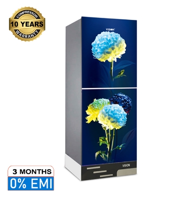 Buy VISION Glass Door Refrigerator RE-180 Liter White Peony Top Mount at Best Price in Bangladesh	