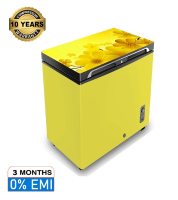 Buy VISION Glass Door Chest Freezer RE-112 Liter Yellow myrtle Flower at Best Price in Bangladesh	