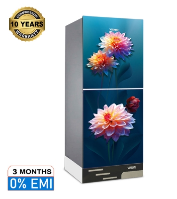 Buy VISION Glass Door Refrigerator RE-200 Liter Radish Carnation Top Mount at Best Price in Bangladesh	