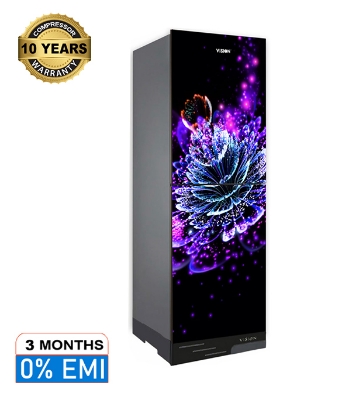 Buy VISION Glass Door Refrigerator RE-242 Liter Light Point Flower Top Mount at Best Price in Bangladesh	