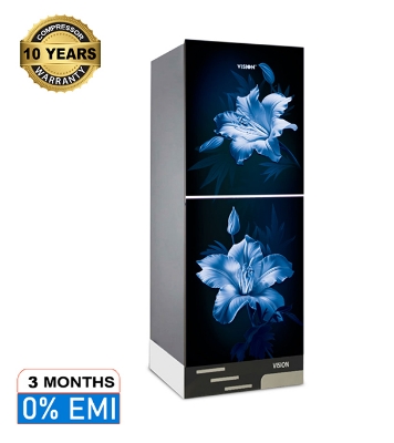 Buy VISION Glass Door Refrigerator RE-216 Liter Gardenia Lily Bottom Mount at Best Price in Bangladesh	