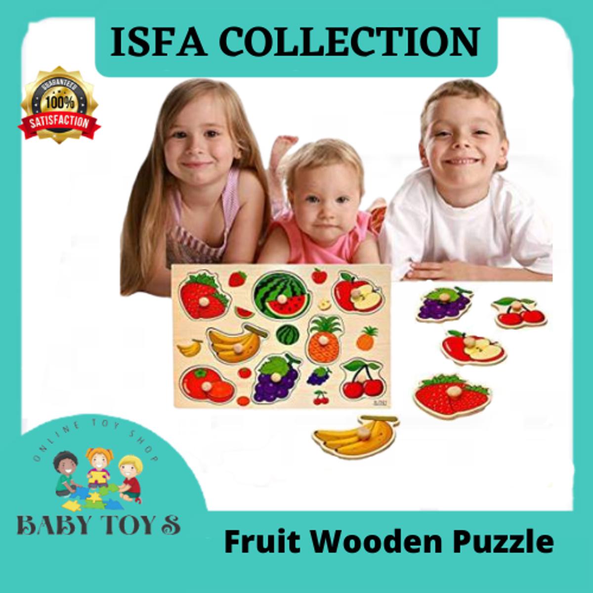 Picture of Fruit Wooden Puzzle Educational Board Games Board Game Baby Learning Preschool Early Educational Development Colorful