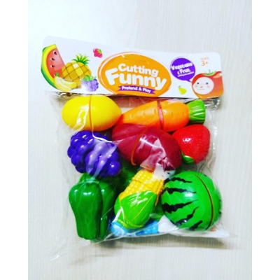 Picture of Colorful Plastic Fruits and Vegetable Cutting and Assembling Set for Kids (Imported)